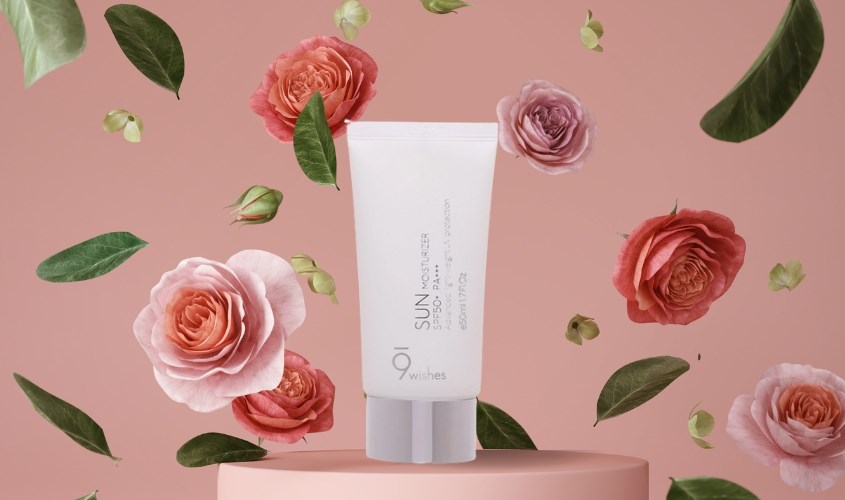 Kem chống nắng chống lão hóa và dưỡng trắng 9 Wishes Sun Moisturizer SPF 50+ PA+++ 50 ml 