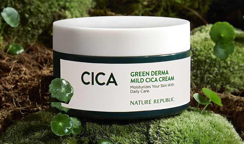 Kem dưỡng ẩm chiết xuất Rau Má và Keo Ong Nature Republic Green Derma Mild 190 ml