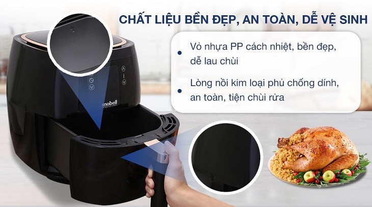 Nồi chiên không dầu Mobell AF-18-YJ 5.8 lít phù hợp với mọi đối tượng người dùng