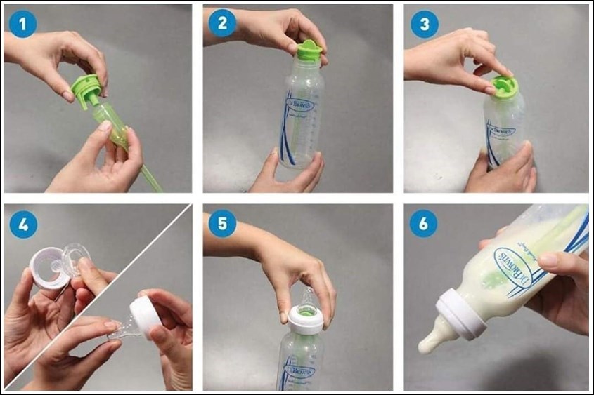 Cách lắp bình sữa Dr.Brown