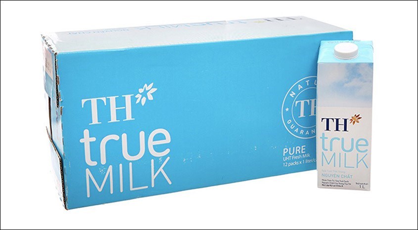 Thùng 12 hộp sữa tươi TH true MILK không đường 1 lít