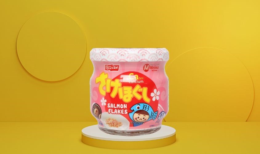 Ruốc cá hồi Meiwa ít muối lọ 50g
