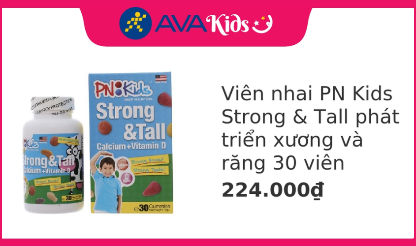 Viên nhai PN Kids Strong & Tall phát triển xương và răng 30 viên