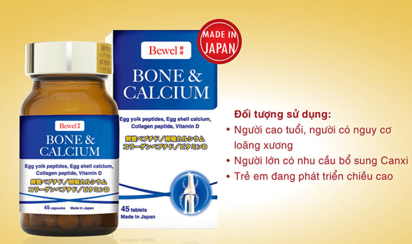 Viên uống hỗ trợ xương và tăng chiều cao Waki Bewel Bone & Calcium