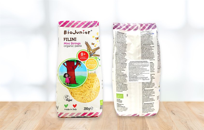 Mì ăn dặm bột lúa mì cứng semolina BioJunior 200g dành cho bé từ 8 tháng