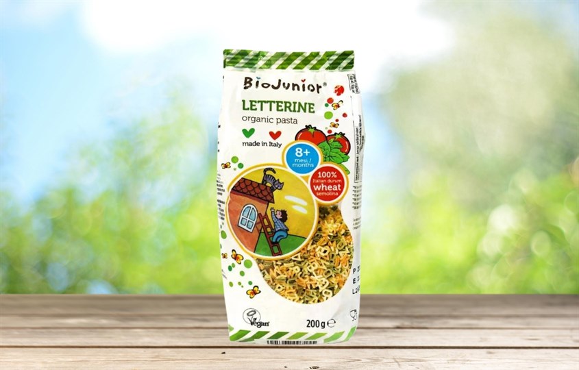 Mì nui ăn dặm bột lúa mì cứng semolina và rau củ BioJunior 200g dành cho bé từ 8 tháng