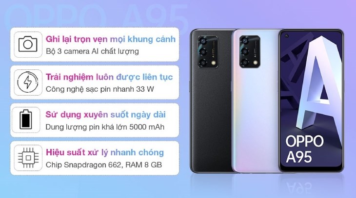 Điện thoại OPPO A95 dễ thanh lý, phù hợp nhiều đối tượng người dùng