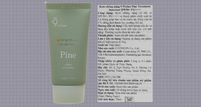 khi mua kem chống nắng thanh lọc và phục hồi da 9 Wishes Pine SPF 50+ PA++++ 50 ml xem kĩ thông tin sản phẩm