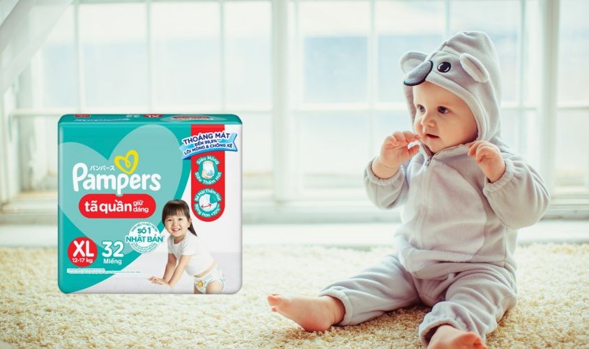 Tã quần Pampers giữ dáng size XL 32 miếng (12 - 17 kg)