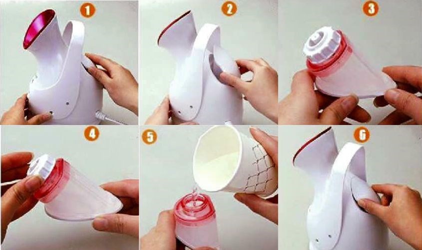 Hướng dẫn đổ nước vào khay đựng nước máy xông hơi Sonaky