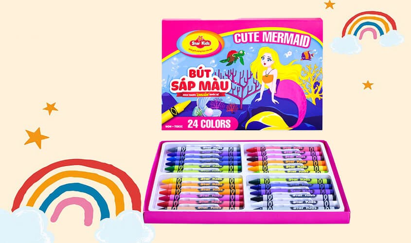 Đồ chơi bút sáp 24 màu Star Kids K-CR24/2 - Màu ngẫu nhiên