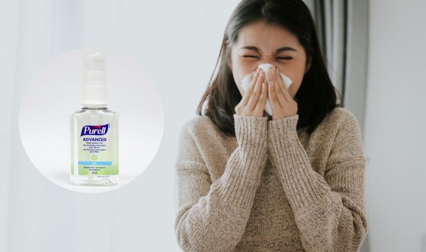 Dùng Gel rửa tay khô Purell không mùi chai 60 ml sau khi hắc hơi để loại bỏ vị khuẩn