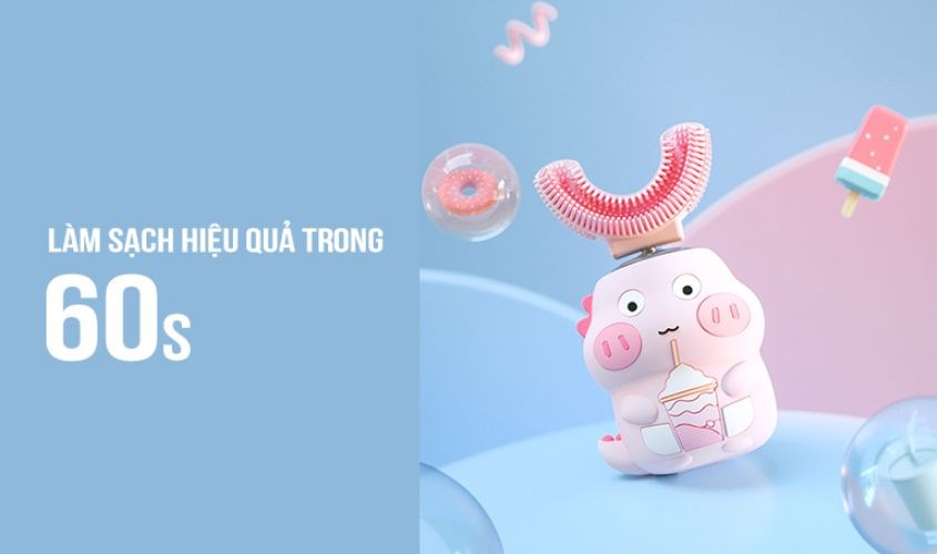 Bàn chải điện chữ U chỉ cần 60s để làm sạch răng cho bé