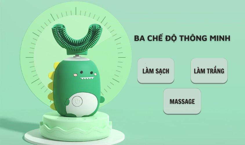Bàn chải điện chữ U được tích hợp ba chế độ thông minh