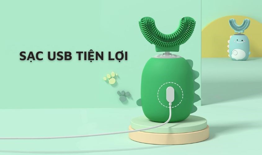 Bàn chải điện chữ U được tích hợp sạc USB rất tiện lợi