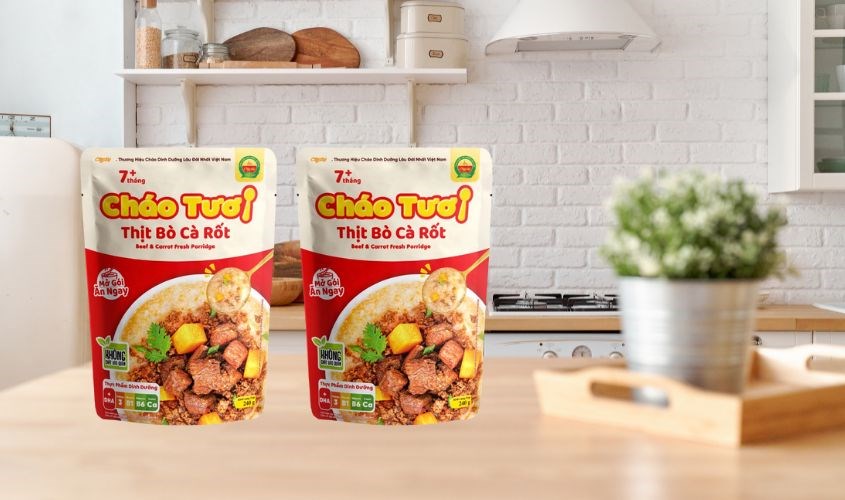 Cháo tươi Cây Thị vị thịt bò, cà rốt gói 240g