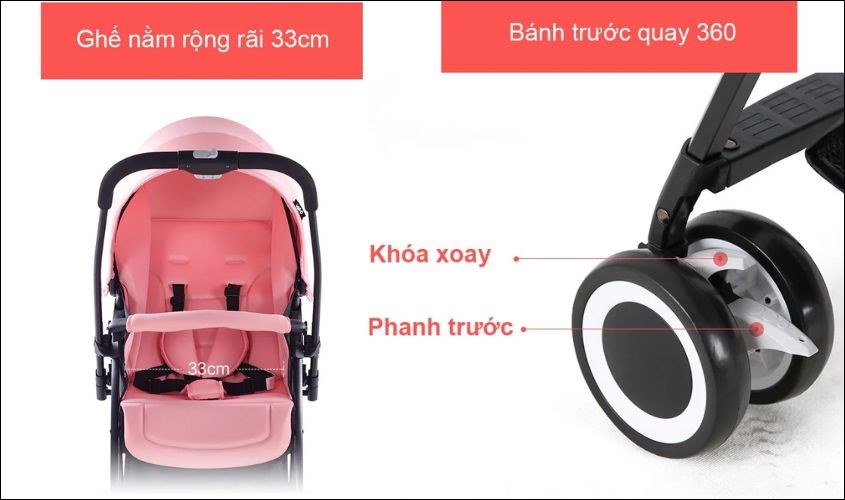 Những tiện ích của xe đẩy 2 chiều Vovo