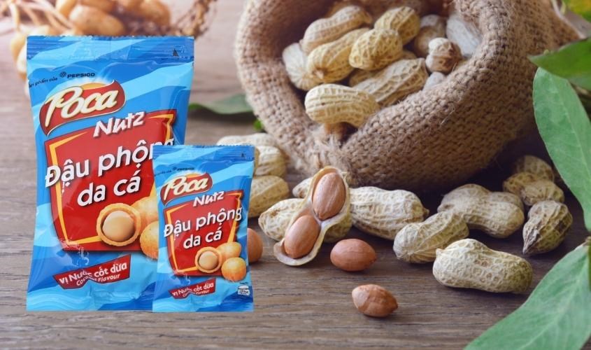Đậu phộng da cá vị nước cốt dừa Poca Nutz gói 42g cao cấp