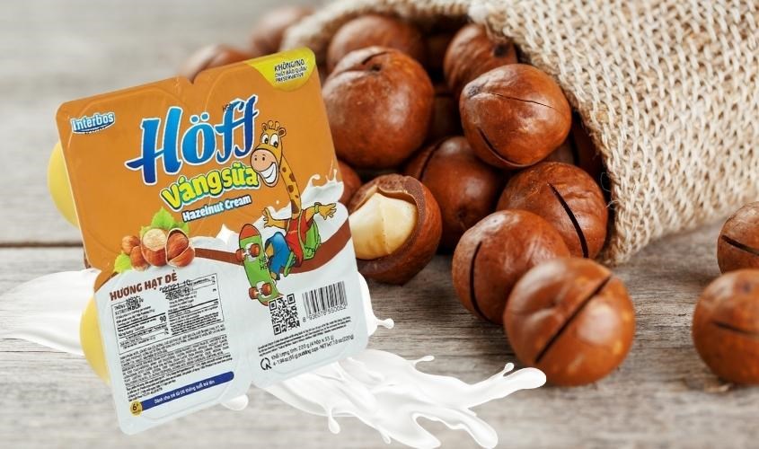 Lốc 4 hũ váng sữa Hoff vị hạt dẻ 55g giàu dưỡng chất