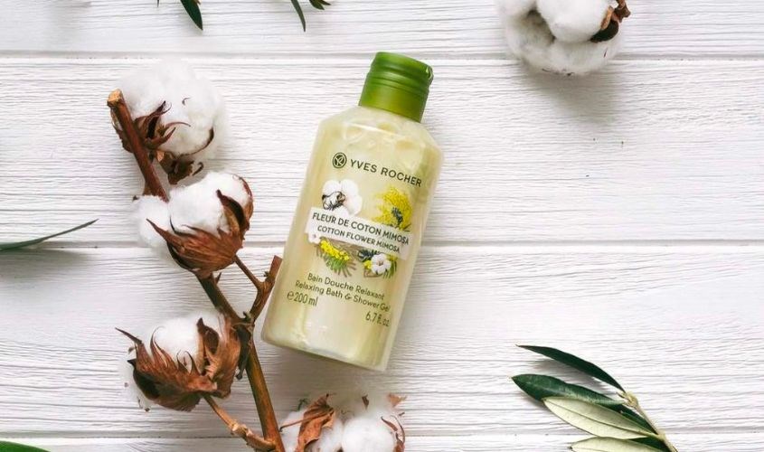 Sữa tắm Yves Rocher Cotton Flower Mimosa – Hương hoa Cotton và hoa Mimosa quyến rũ  