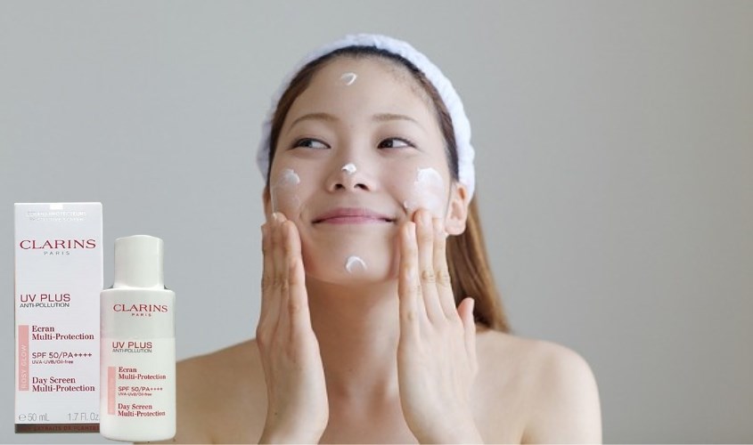 Kem chống nắng Clarins UV Plus Anti - Pollution Rosy Glow