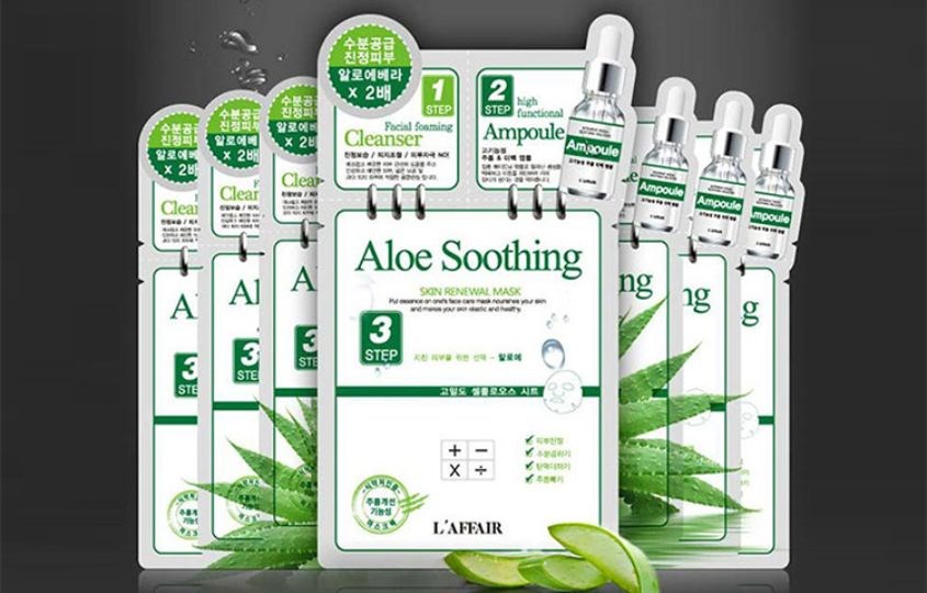 Mặt nạ giấy 3 bước Lô Hội giữ ẩm, làm mịn da Rainbow L