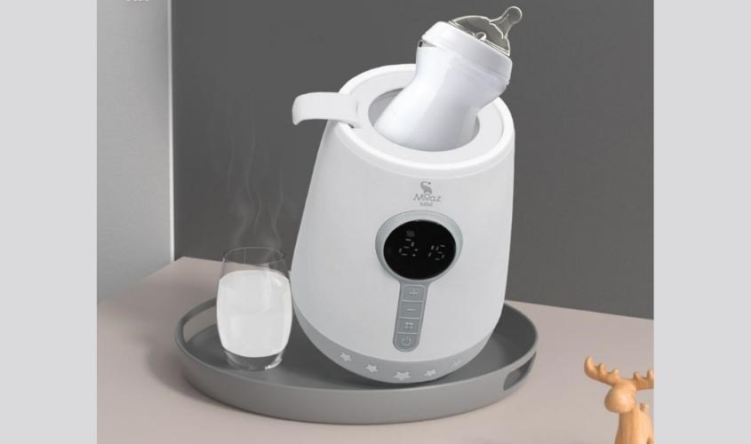 Lưu ý lượng nước đổ cần cao hơn mức sữa trong bình.