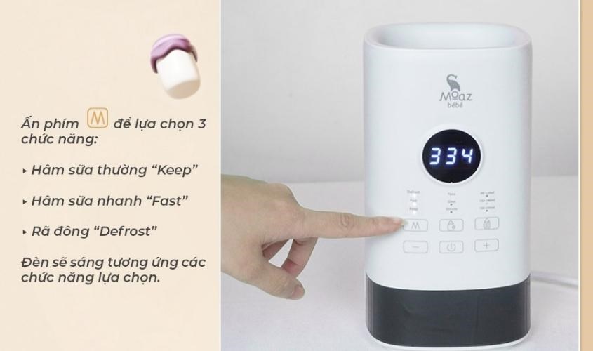 Mẹ hãy ấn nút để chọn chế độ phù hợp với nhu cầu