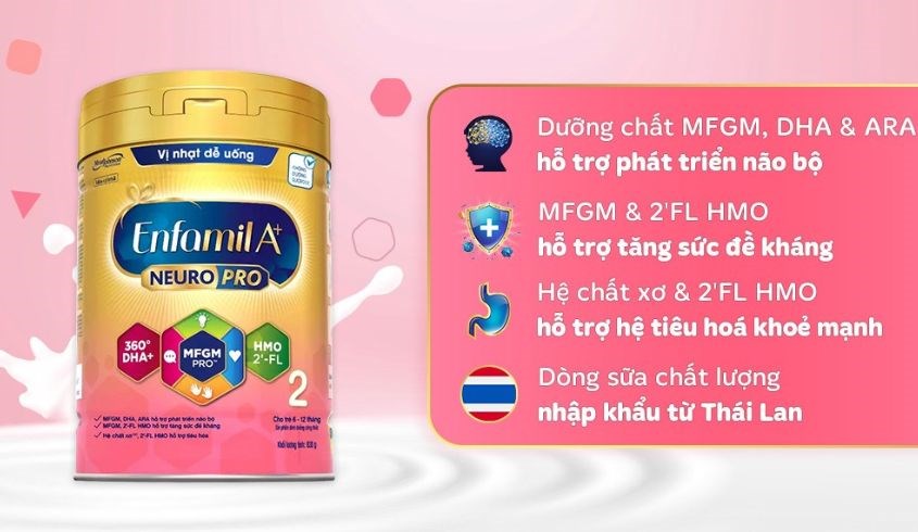Sữa bột Enfamil A+ Neuropro số 2 830g (6 - 12 tháng)