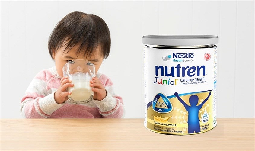 Sữa bột Nutren Junior hương vani 850g (1 - 12 tuổi)
