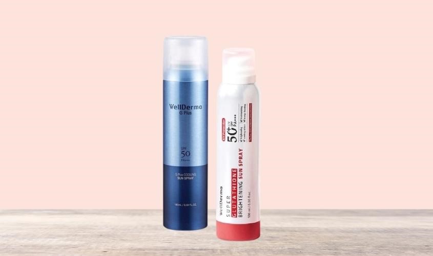 Chống nắng Wellderma dạng xịt hấp thụ nhanh nhưng có khả năng chống nắng không lâu