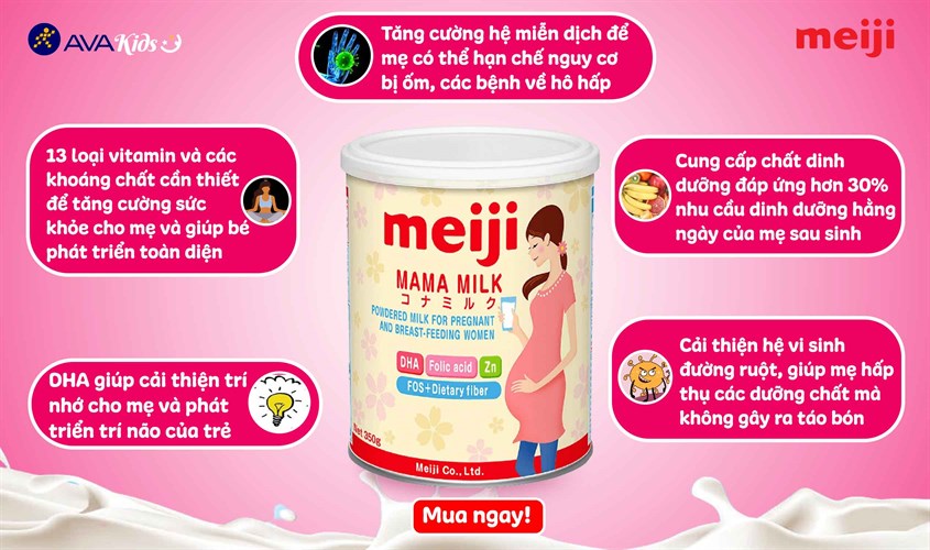 Sữa bầu Meiji Mama là một sản phẩm sữa dành riêng cho phụ nữ mang bầu.
