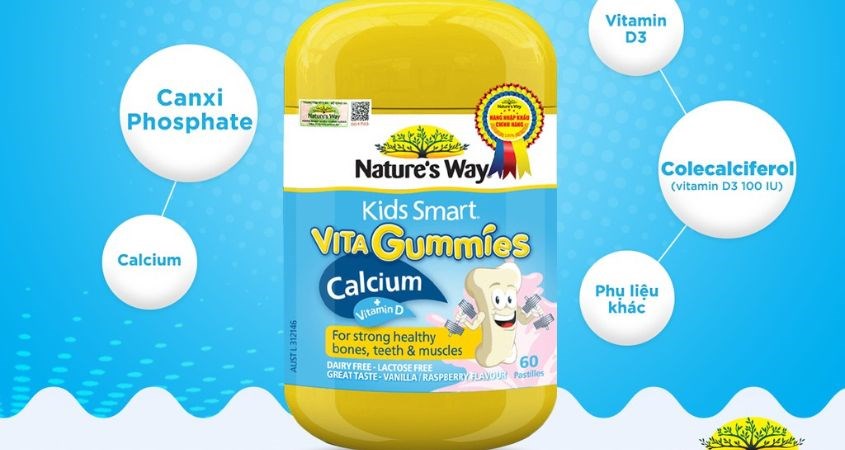 Kẹo Nature’s Way Kids Smart Vita Gummies Calcium