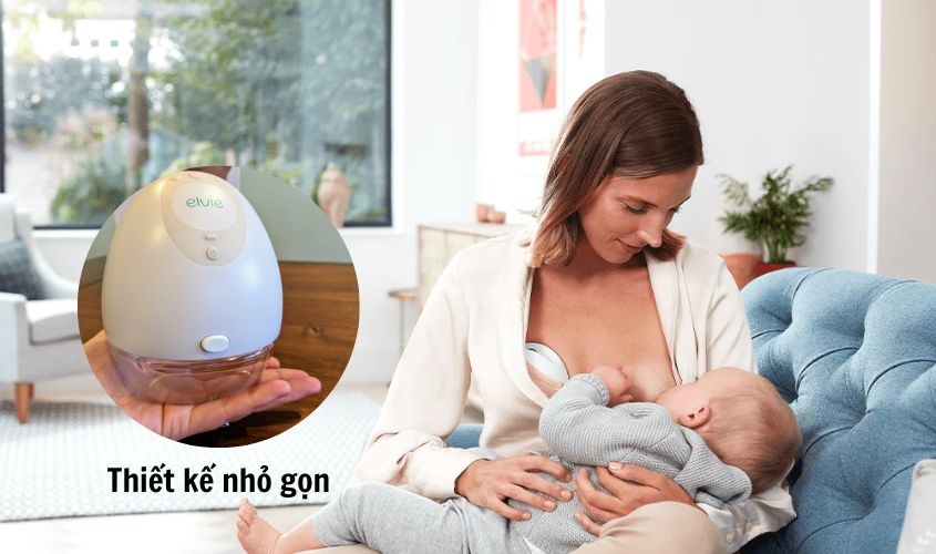 Thiết kế nhỏ gọn với hình dạng giọt nước ôm trọn bầu ngực người mẹ