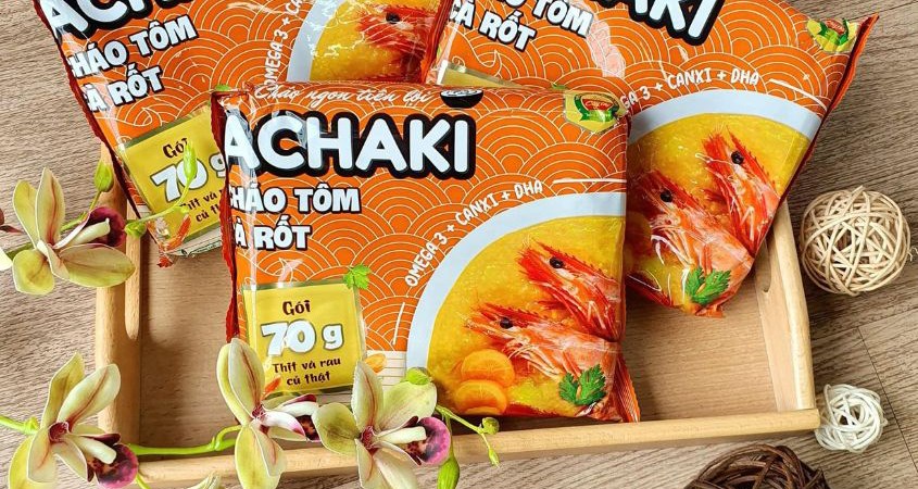 Cháo ăn liền Achaki vị thịt tôm, cà rốt gói 105g