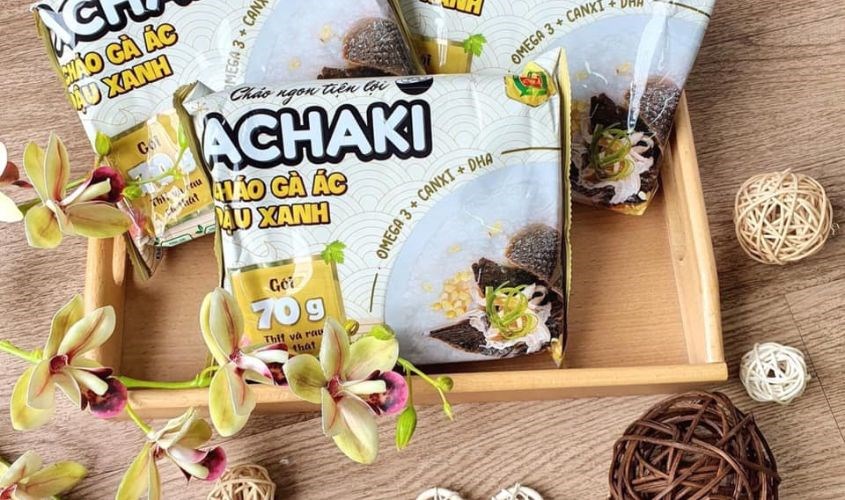 Cháo ăn liền Achaki vị gà ác, đậu xanh gói 105g