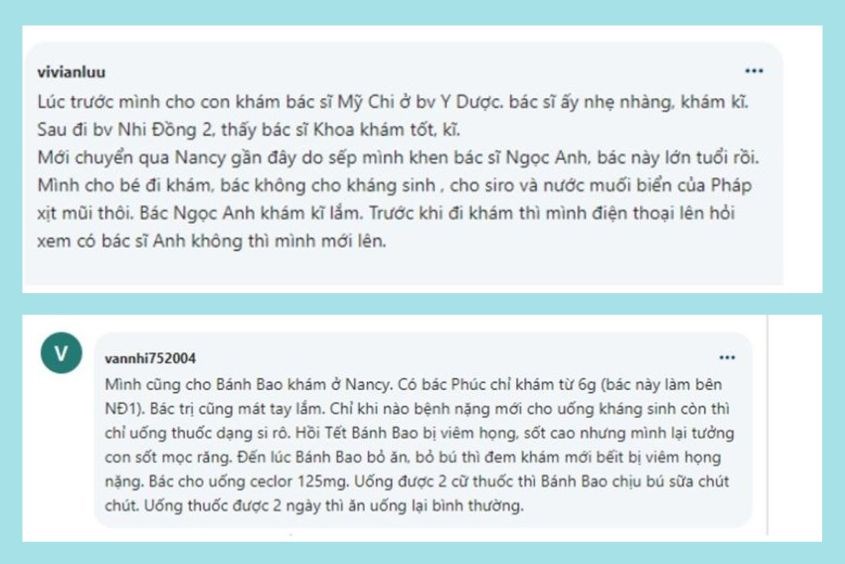 Nhận xét của ba mẹ về bác sĩ tại phòng khám nhi Nancy Đánh giá chi tiết về phòng khám nhi Nancy