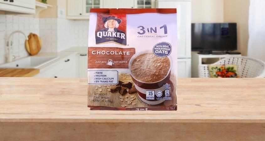 Yến mạch nguyên chất cán mỏng vị chocolate Quaker 420g (dành cho bé từ 3 tuổi)