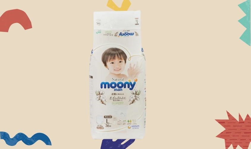 Tã quần Moony Natural man size L 36 miếng (9 - 14 kg)