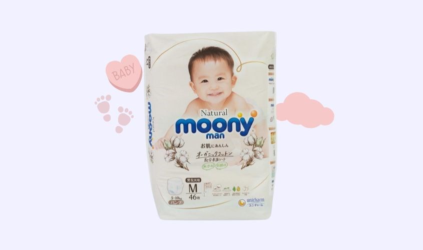 Tã quần Moony Natural man size M 46 miếng (5 - 10 kg)