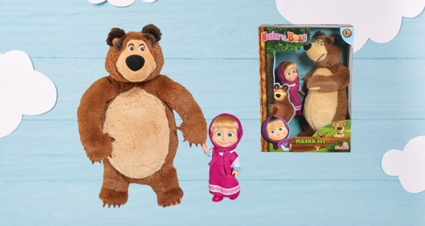 Đồ chơi búp bê và gấu Masha and the Bear Masha set Simba