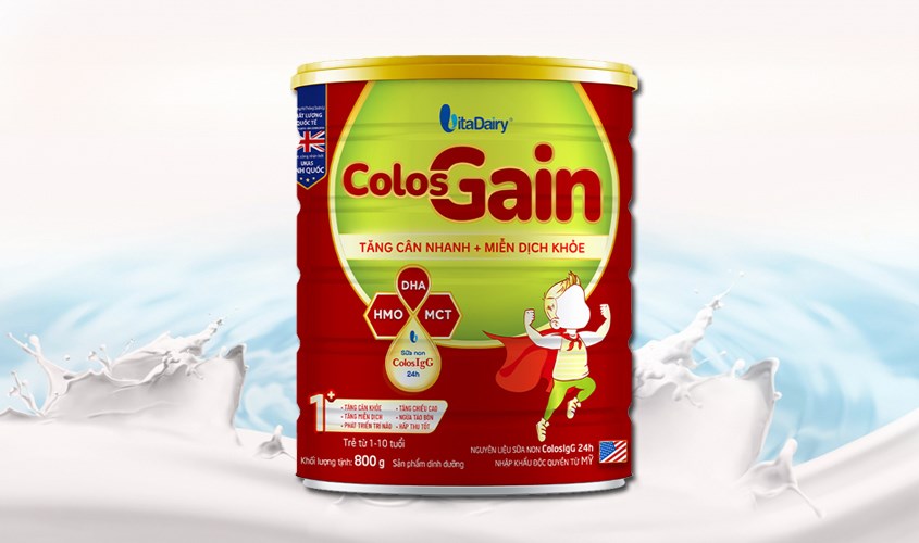 Sữa bột ColosBaby Gain 1+ hương vani 800g (1 - 10 tuổi)