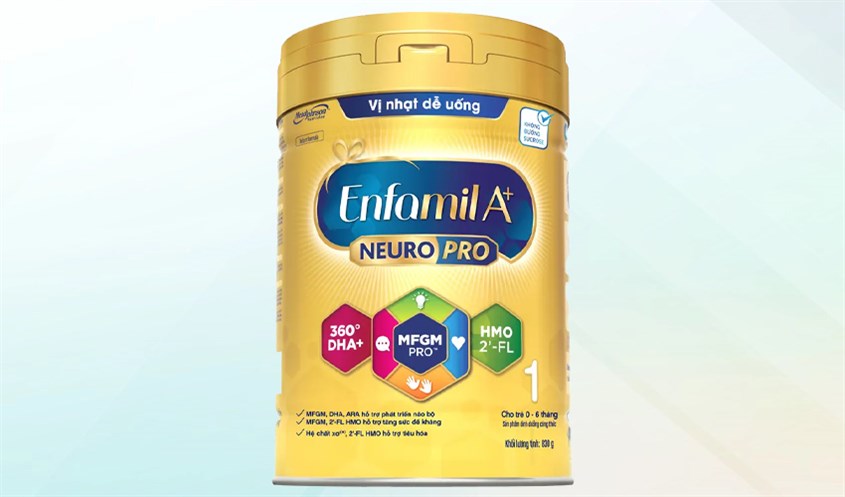 Sữa bột Enfamil A+ Neuropro số 1 vị nhạt dễ uống 830g (0 - 6 tháng)