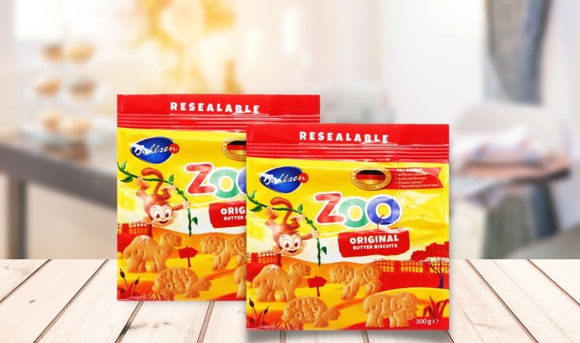 Bánh quy Bahlsen Zoo vị sữa và mật ong gói 100g