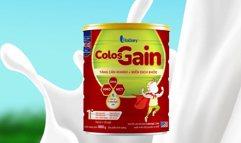 Sữa bột ColosBaby Gain 1+ hương vani 800g (1 - 10 tuổi)