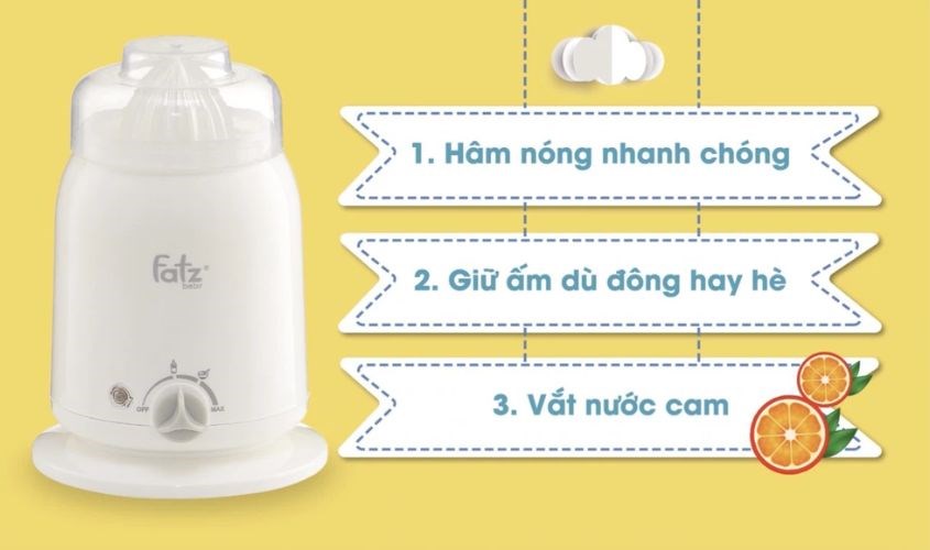 Máy hâm sữa 3 chức năng Fatzbaby FB3003SL