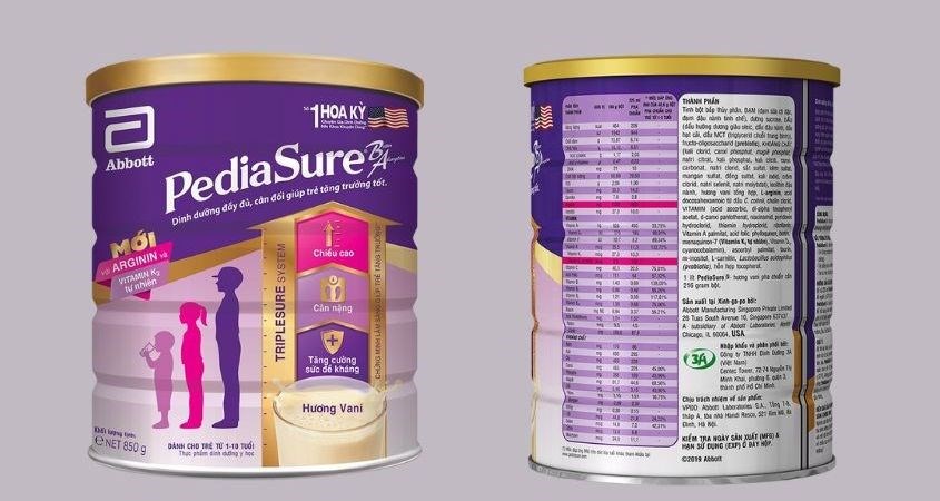 Sữa bột Abbott PediaSure BA hương vani 850g (1 - 10 tuổi) Sữa bột Abbott PediaSure BA hương vani 850g (1 - 10 tuổi)