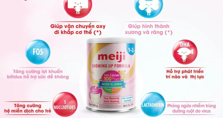 Sữa bột Meiji Growing Up Formula 800g (12 - 36 tháng)