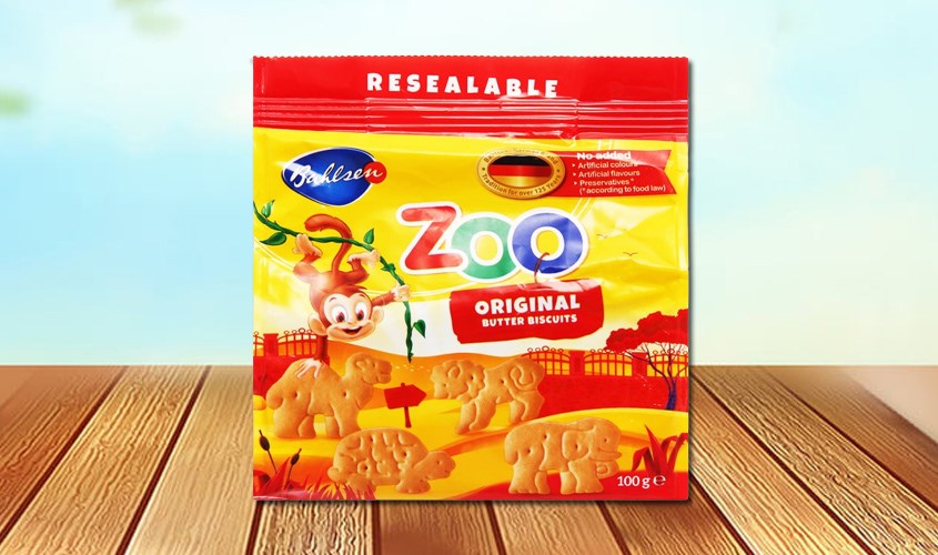 Bánh quy bơ Bahlsen Zoo vị sữa và mật ong gói 100g