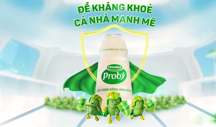 Lốc 5 chai sữa chua uống men sống Vinamilk Probi